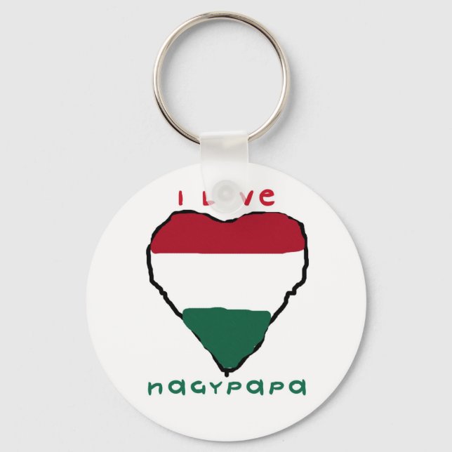 I Love Nagypapa Keychain (Front)