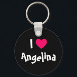I Love Name Keychain<br><div class="desc">"I Love Name" custom heart design. Create your own souvenir by changing the wording.</div>