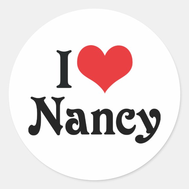 I Love Nancy Classic Round Sticker (Front)