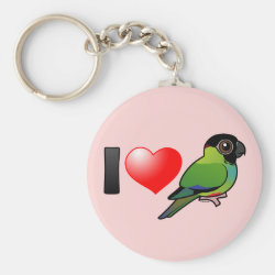 I Love Nanday Conures Basic Button Keychain