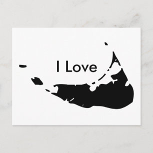 I Love Nantucket In BLACK Post Card