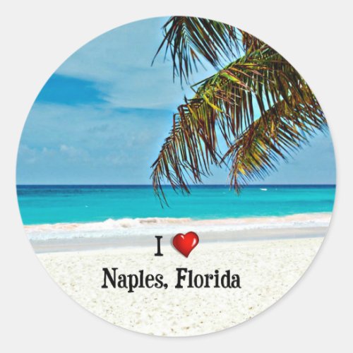 I Love Naples Florida Classic Round Sticker