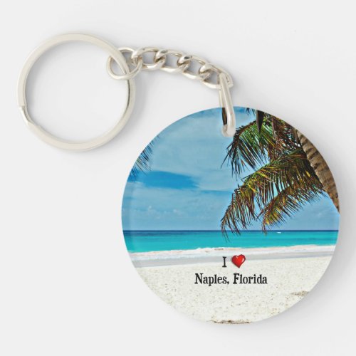I Love Naples Florida Keychain