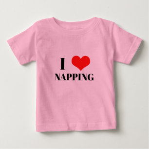 I Love Napping Sleep Red Heart Christmas Gift Baby T-Shirt