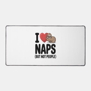 I Love Naps Cute Sloth Heart Desk Mat