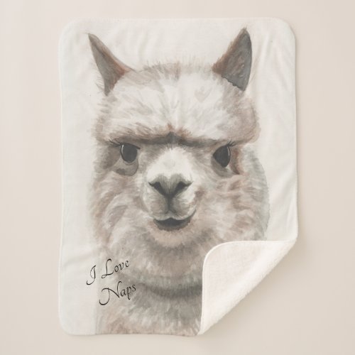 I Love Naps Llama Sherpa Baby Blanket