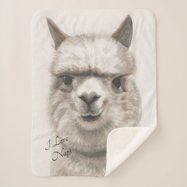 I Love Naps Llama Sherpa Baby Blanket Zazzle