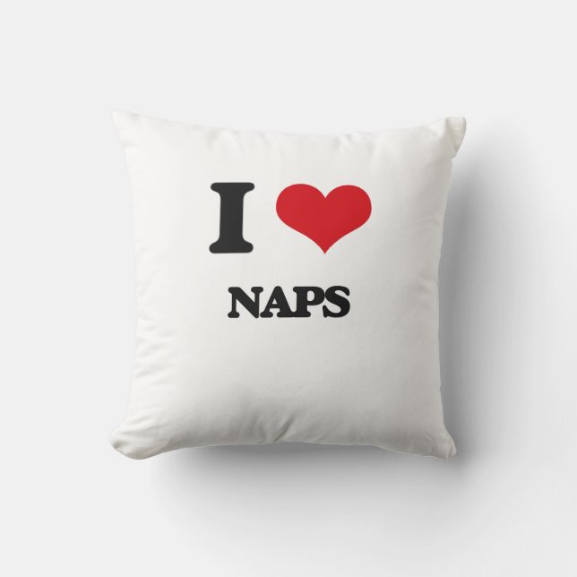 I Love Naps Throw Pillow (Front)