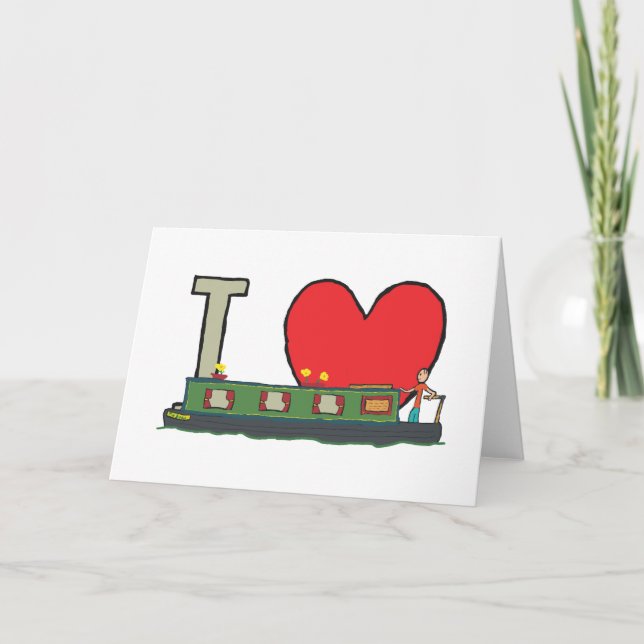 I Love Narrowboats Card (Front)