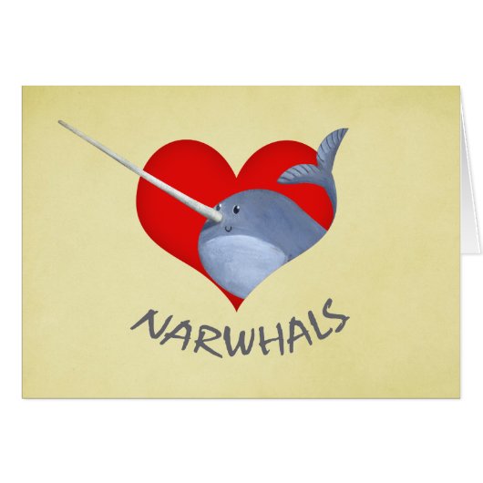 I love Narwhals Cards (Front Horizontal)