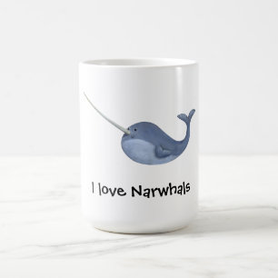 I love Narwhals -custom text - Coffee Mug