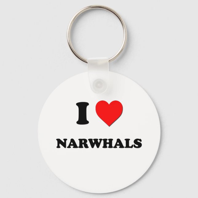 I Love Narwhals Keychain (Front)