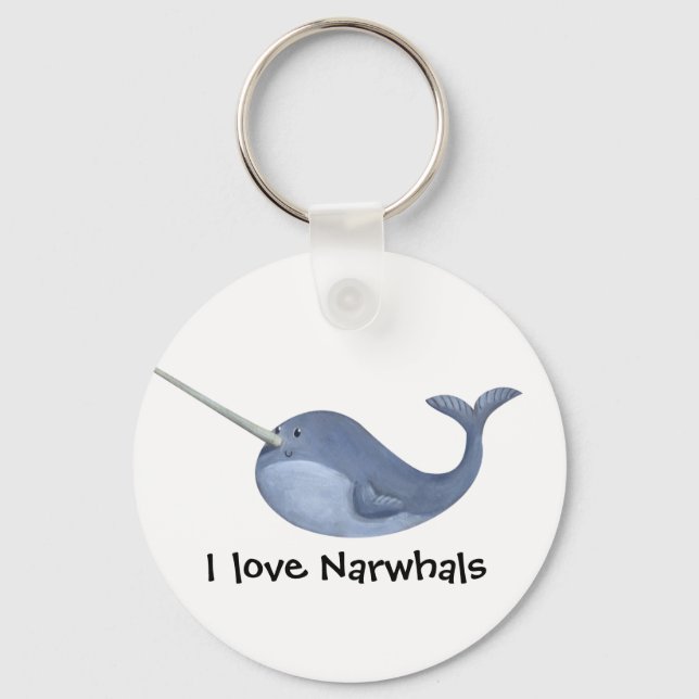 I love Narwhals Keychain (Front)