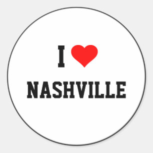 I Love Nashville Classic Round Sticker