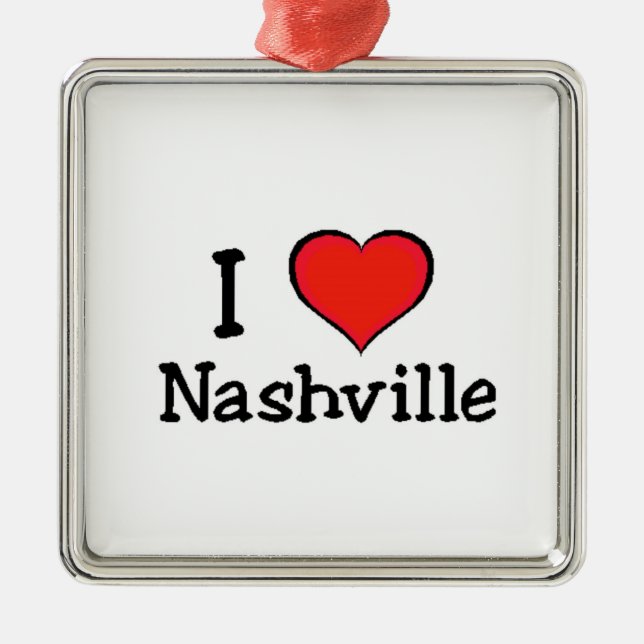 I Love Nashville Metal Ornament (Front)