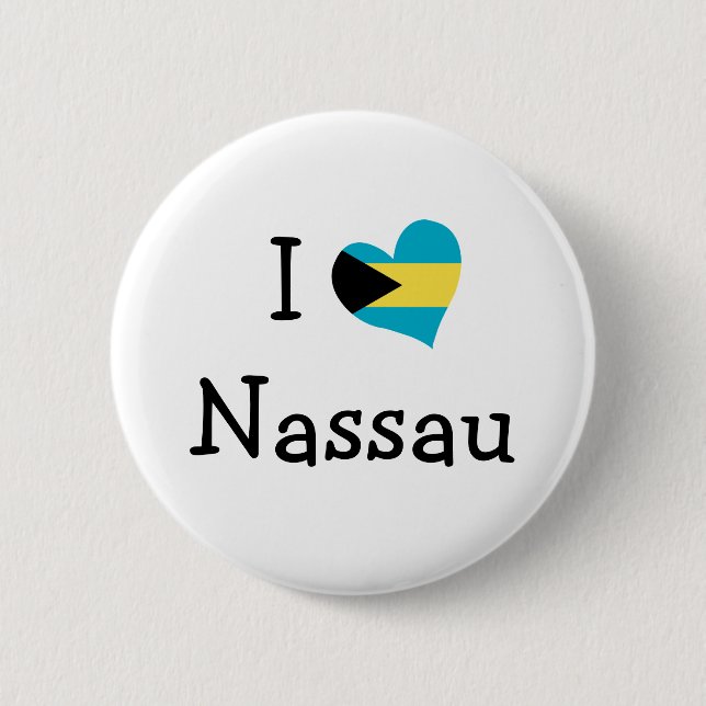 I Love Nassau Pinback Button (Front)