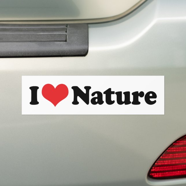 I Love Nature Bumper Sticker (On Car)