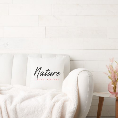 I love Nature Logo Arted Design Throw Pillow