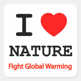 I Love Nature Square Sticker