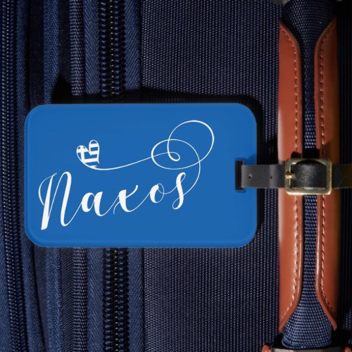 I Love Naxos Greek Flag Luggage Tag