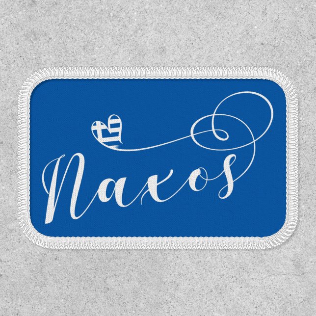 I Love Naxos, Greek Flag Patch (Front)