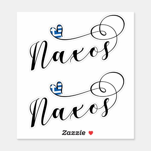 I Love Naxos Greek Flag Sticker