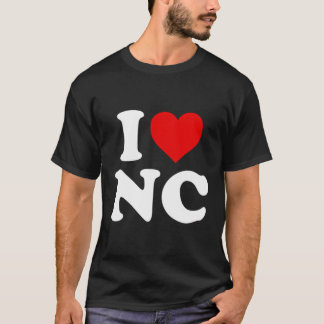 I Love Nc Heart North Carolina T-Shirt