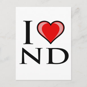 I Love ND - North Dakota Postcard