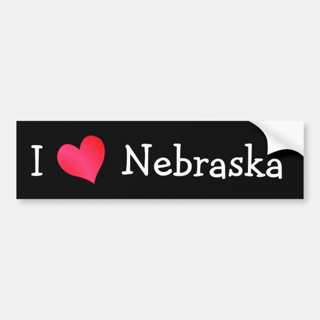 I Love Nebraska Bumper Sticker (Front)