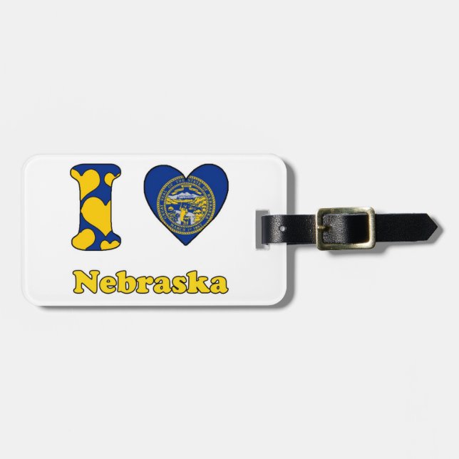 I love Nebraska Luggage Tag (Front Horizontal)