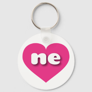 I love Nebraska - ne hot pink heart Keychain