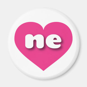 I love Nebraska - ne hot pink heart Magnet