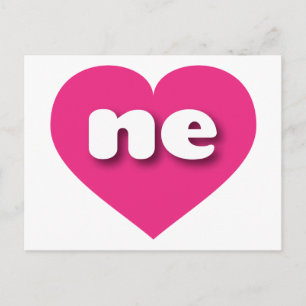 I love Nebraska - ne hot pink heart Postcard