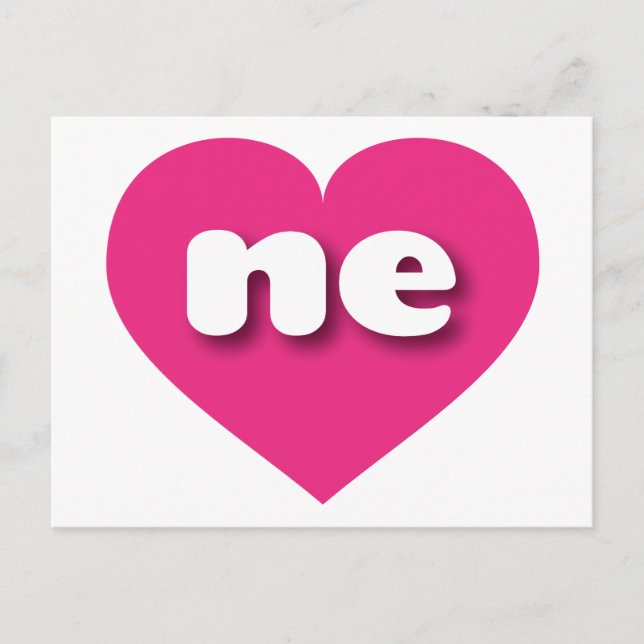 I love Nebraska - ne hot pink heart Postcard (Front)
