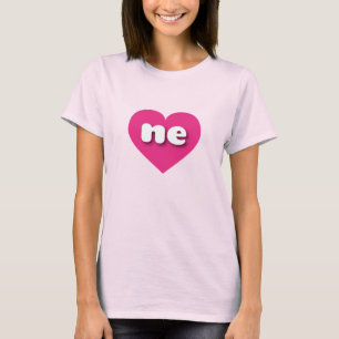 I love Nebraska - ne hot pink heart T-Shirt