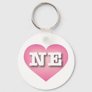 I love Nebraska - NE pink fade heart Keychain