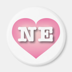 I love Nebraska - NE pink fade heart Magnet