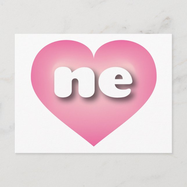 I love Nebraska - ne pink fade heart Postcard (Front)