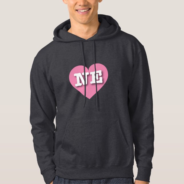 I love Nebraska - NE pink heart Hoodie (Front)