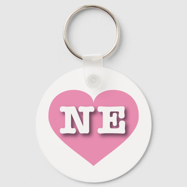 I love Nebraska - NE pink heart Keychain (Front)