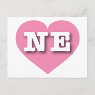 I love Nebraska - NE pink heart Postcard