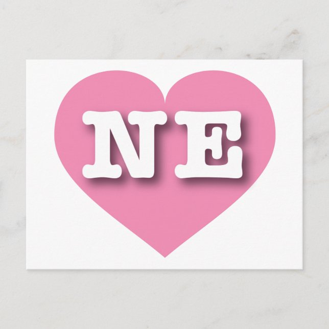 I love Nebraska - NE pink heart Postcard (Front)