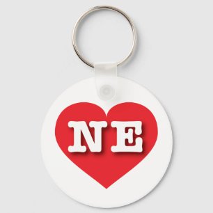 I love Nebraska - NE red heart Keychain