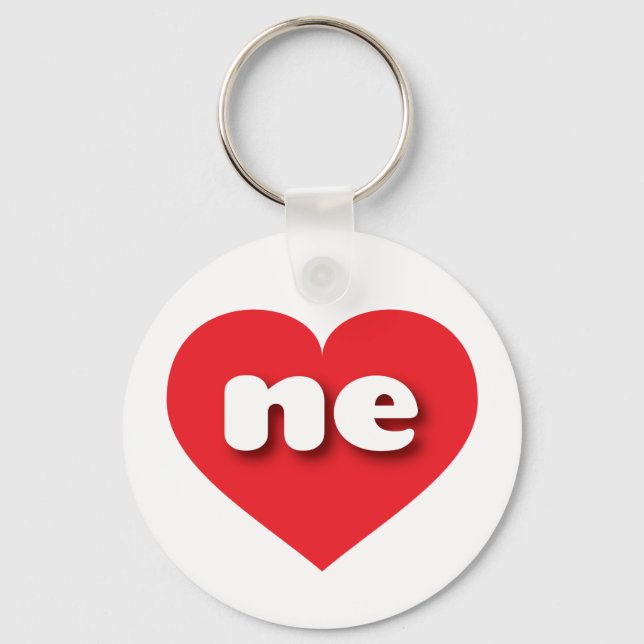 I love Nebraska - ne red heart Keychain (Front)