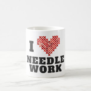 I Love Needlework Cross Stitch Coffee Mug