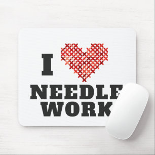 I Love Needlework Mouse Pad