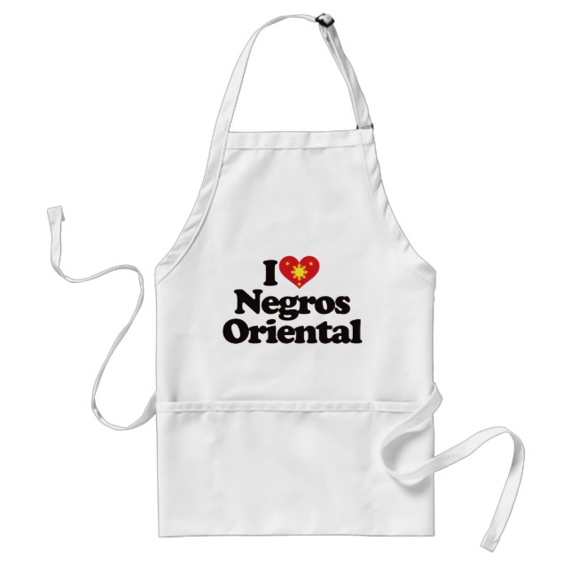 I Love Negros Oriental Adult Apron (Front)