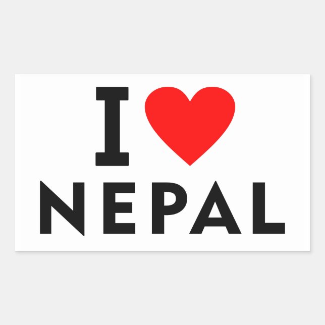 I love Nepal country like heart travel tourism Rectangular Sticker (Front)