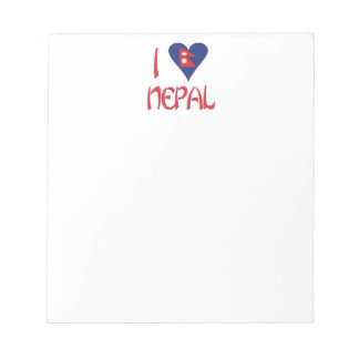 I Love (Nepalese Heart Flag) Nepal Notepad