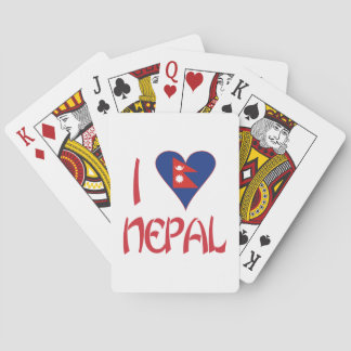 I Love (Nepalese Heart Flag) Nepal Poker Cards